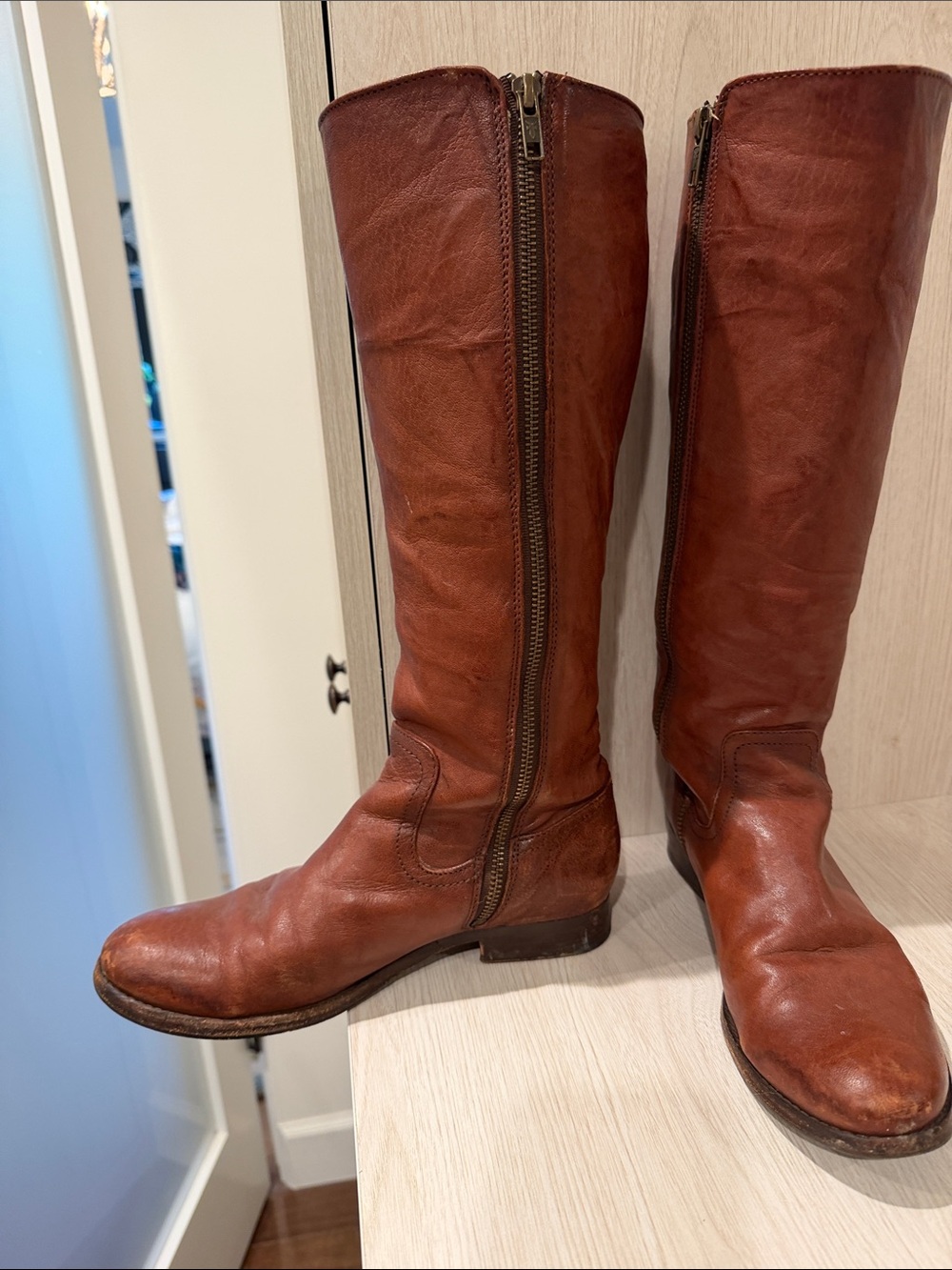 Frye Chestnut Brown Leather Boots - Picture 3 of 8